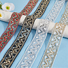 4 Colors Polyester Embroidery Lace Ribbon with Paillette OCOR-CY0004-54-4