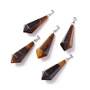 Natural Tiger Eye Pointed Pendants G-I314-02P-07-1
