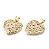 Brass Micro Pave Clear Cubic Zirconia Pendants ZIRC-N039-188-NF-3