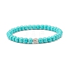 Synthetic Turquoise(Dyed) Round Beads Stretch Bracelet BJEW-JB07484-6