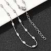 Brass Oval Ball Chain Necklaces for Men Women NJEW-L012-03P-3