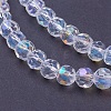 Faceted(32 Facets)(32 Facets) Electroplate Glass Beads Strands X-EGLA-J042-6mm-AB03-1