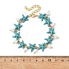 Round Shell Pearl Beads Charm Bracelets BJEW-JB14133-01-4