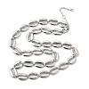 Ocean Beach 304 Stainless Steel Shell Shape Link Chain Necklaces for Women STAS-H258-01P-4