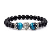 Natural Frosted Stone Round Beads Stretch Bracelets QM6104-6-1