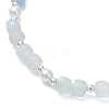 Natural Aquamarine Beaded Stretch Bracelets BJEW-JB13199-04-4