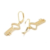 Brass Micro Pave Clear Cubic Zirconia Dangle Leverback Earrings for Women KK-B062-03G-3