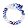 Electroplate Transparent Glass Beads Strands GL-CBADAFE-01I-3