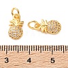 Brass Micro Pave Clear Cubic Zirconia Charms KK-D111-01G-3