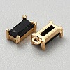 Golden Plated Brass Cubic Zirconia Charms ZIRC-WH0015-01G-11-2