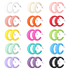 15 Pairs 15 Colors Acrylic C-Shaped Stud Earrings EJEW-WR0001-012-1