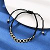 Square Brass Cotton Cord Adjustable Braided Bracelets BJEW-L568-05G-2