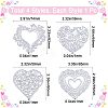 4Pcs 4 Styles Heart Carbon Steel Cutting Dies Stencils DIY-GF0007-80-2