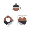 Tri-color Resin & Wood Pendants RESI-CJ0001-15-4