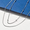 Brass Double Layer Necklaces NJEW-D302-52P-1