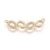Brass Micro Pave Cubic Zirconia Links ZIRC-E124-14G-1