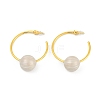Round Brass Enamel Hoop Earrings for Women EJEW-Q391-35G-03-2