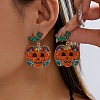 Halloween Alloy & Rhinestone & Enamel Stud Earrings WG0B8D6-01-1