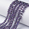 Electroplate Transparent Glass Beads Strands X-EGLA-A034-T4mm-F09-1