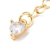 Brass with Cubic Zirconia Chain Extender KK-B102-44G-2