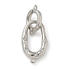 Rack Plating Brass Micro Pave Clear Cubic Zirconia Fold Over Clasps KK-K392-48P-1
