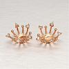 Rack Plating Brass Rhinestone Flower Cabochon Settings KK-L147-201-1