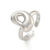 Brass Letter Open Cuff Rings for Women RJEW-G313-01D-P-1