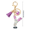 Alloy Resin Heart Keychains KEYC-TADJ0002-01G-Y-3