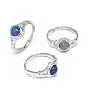Adjustable Natural Gemstone Finger Rings RJEW-L089-02P-1