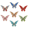 7Pcs 7 Colors Alloy Rhinestone Brooch JEWB-FH0001-65-1