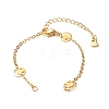304 Stainless Steel Smile Link Chains Bracelet Making AJEW-JB01039-01-2