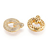 Brass Micro Pave Cubic Zirconia Pendants KK-N254-06G-Q-2
