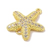Real 18K Gold Plated Brass Micro Pave Cubic Zirconia Connector Charms KK-L209-047G-03-2