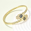 Brass Micro Pave Cubic Zirconia Cuff Bangles for Women BJEW-F526-08G-3