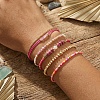 5Pcs Adjustable Nylon Round Gemstone Bead Braided Bracelet Sets NO9066-2-3