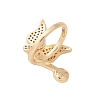 Butterfly Brass Micro Pave Cubic Zirconia Cuff Ring Setting LS-KK-A244-01H-G-3