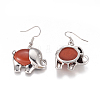 Natural Red Jasper Dangle Earrings EJEW-K080-B06-3