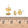Round Brass Micro Pave Clear Cubic Zirconia Stud Earrings EJEW-Z144-10G-5