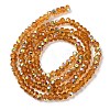 Electroplate Transparent Glass Beads Strands EGLA-A046-01A-13-3