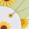 Enamel Sunflower Pendant Necklace and Stud Earrings JX217A-4