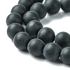 Dyed & Heated Natural Black Agate Beads Strands G-P088-14-6mm-2