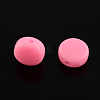 Flat Round Solid Color Opaque Acrylic Beads SACR-S037-M03-A-2