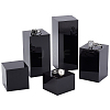 FINGERINSPIRE 5Pcs 5 Styles Square Transparent Acrylic Jewelry Display Pedestals ODIS-FG0001-66-1