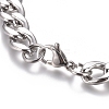 Unisex 304 Stainless Steel Curb Chain/Twisted Chain Bracelets STAS-D0002-38P-2
