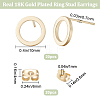Beebeecraft 20Pcs Brass Ring Stud Earrings for Women with 20Pcs Friction Ear Nuts KK-BBC0007-81-2