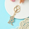 Golden Alloy Rhinestone Keychain KEYC-YW00105-18-1