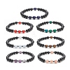 7Pcs 7 Style Natural & Synthetic Mixed Gemstone & Alloy Beaded Stretch Bracelets Set for Women BJEW-JB09262-1