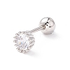 Flat Round Clear Cubic Zirconia Stud Earrings for Women LS-EJEW-A065-04P-1
