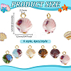24Pcs 6 Style Handmade Bright Glazed Porcelain Pendants PALLOY-PH01942-2