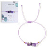 Chakra Style Natural Amethyst Chips Braided Bead Bracelets for Women Men CM2538-2-1